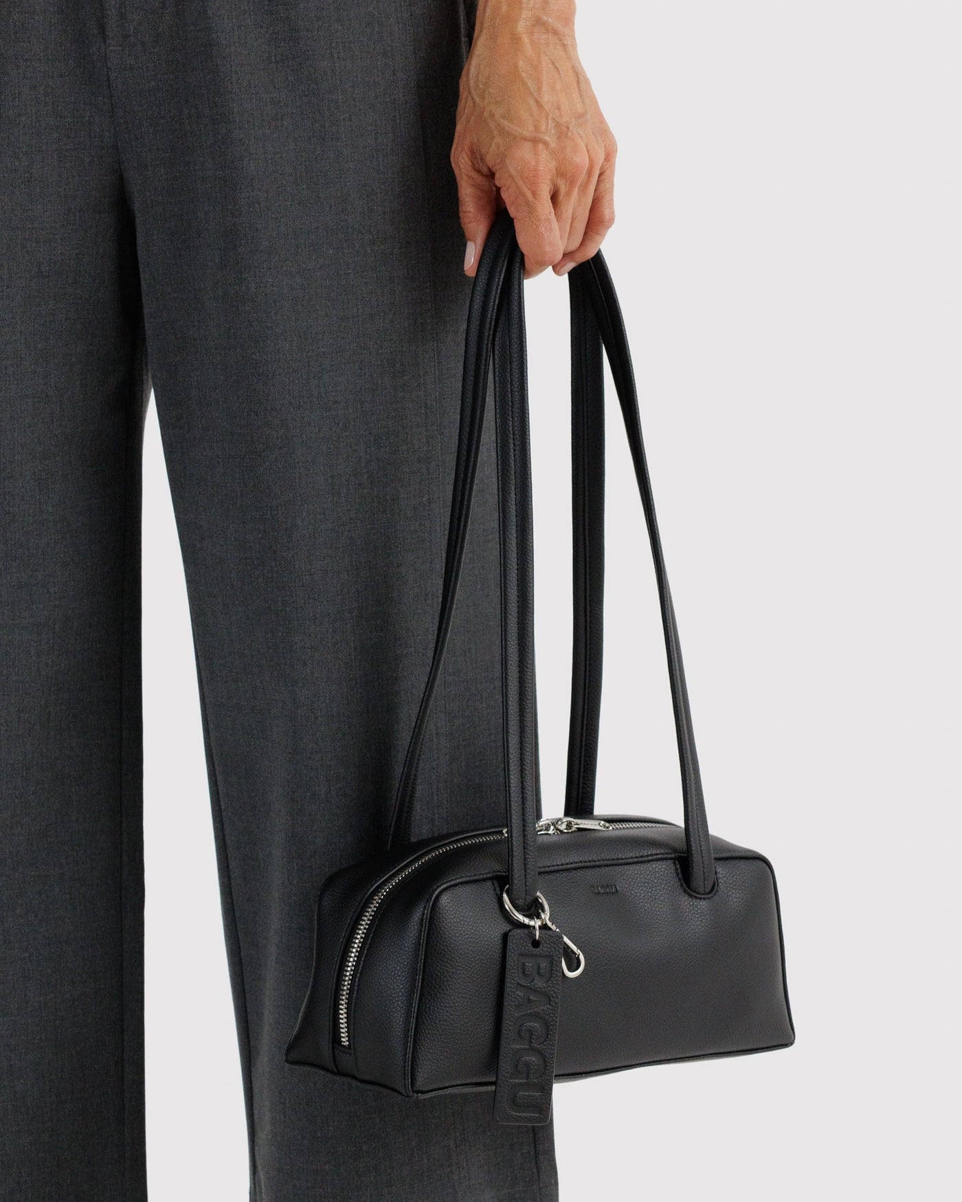 Small Recycled Leather Bowler Bag Q8