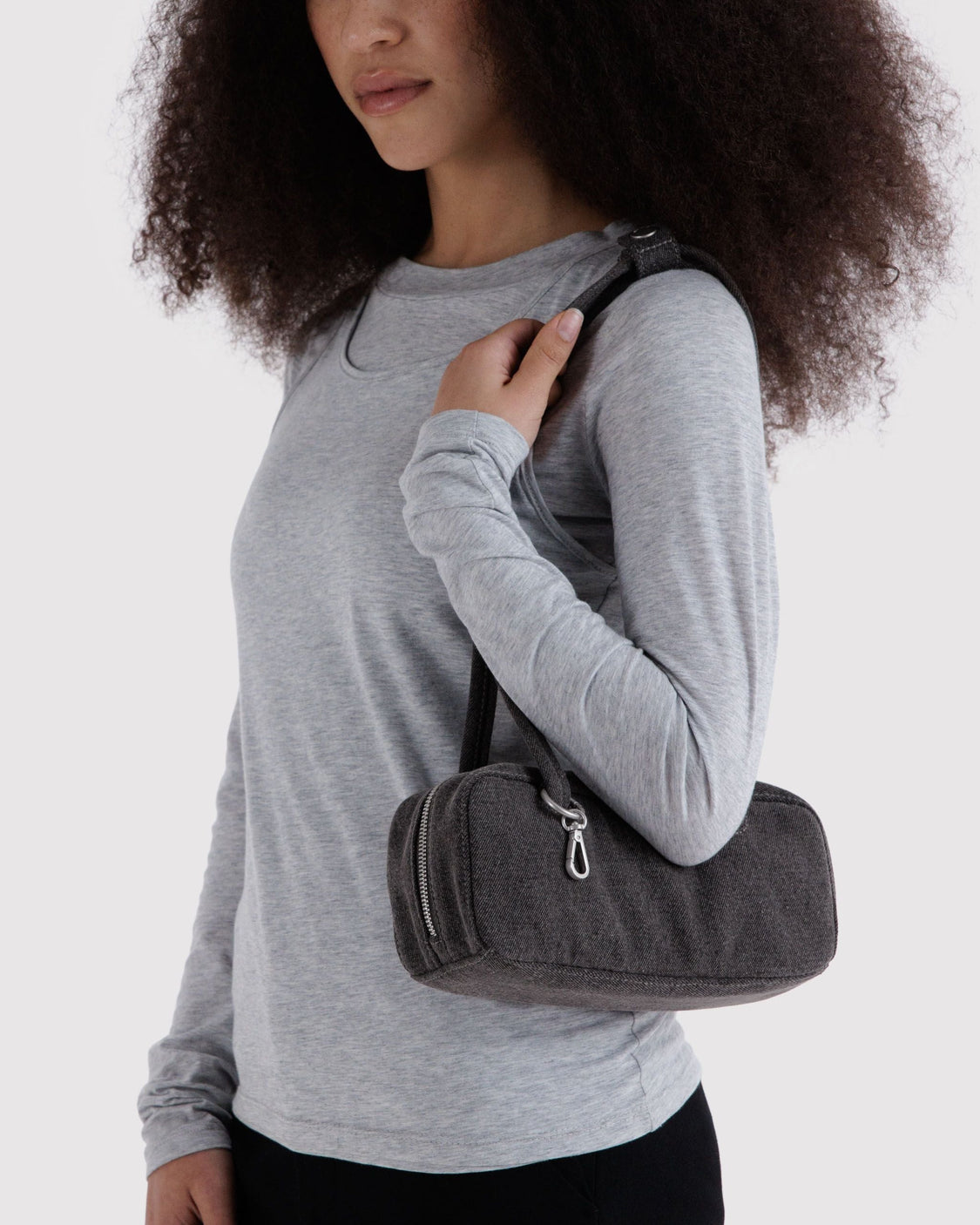 Small Denim Bowler Bag P5