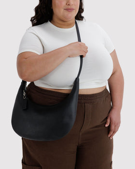 Medium Recycled Leather Flat Crescent T6