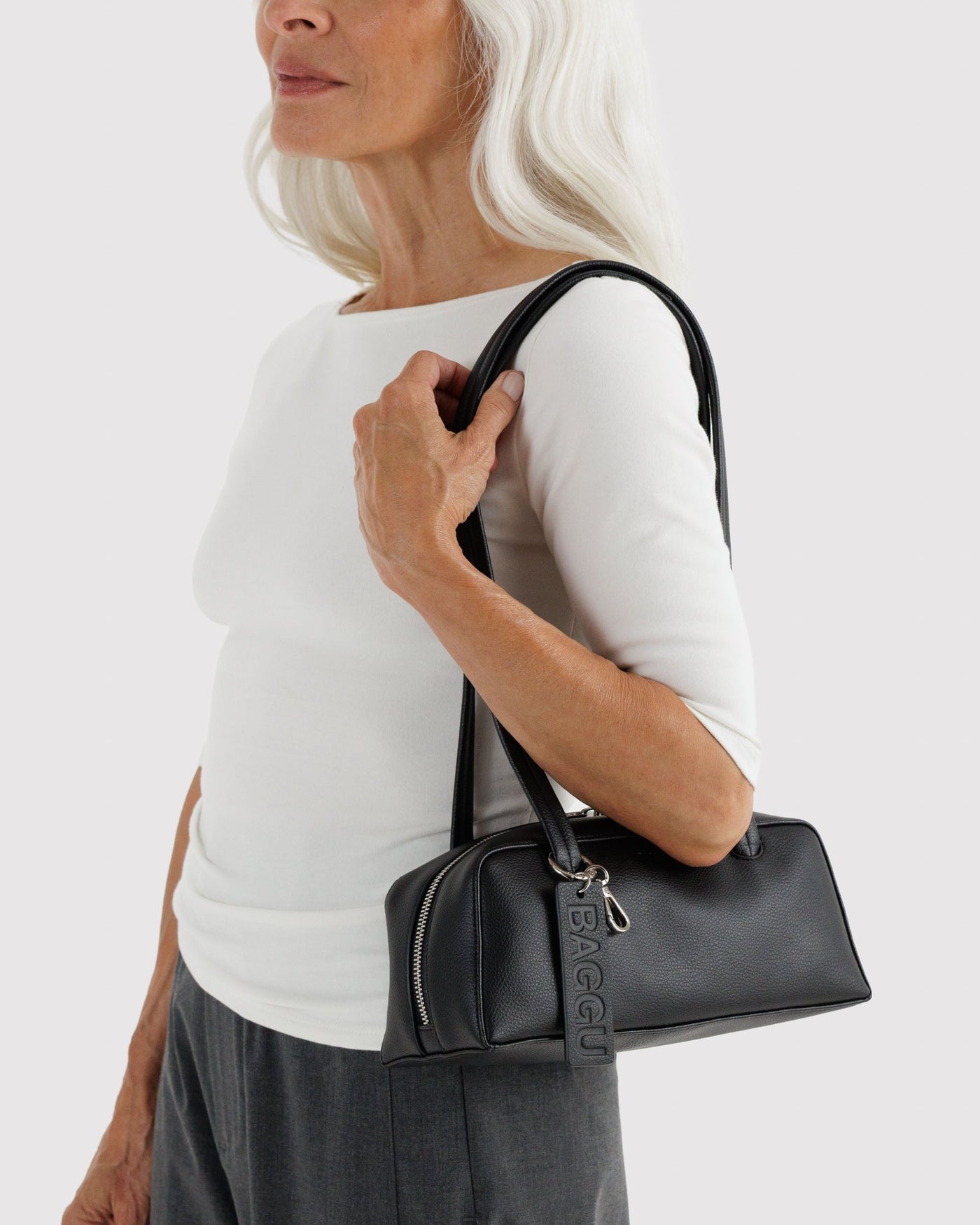 Small Recycled Leather Bowler Bag Q8
