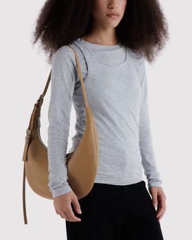 Medium Recycled Leather Flat Crescent T6