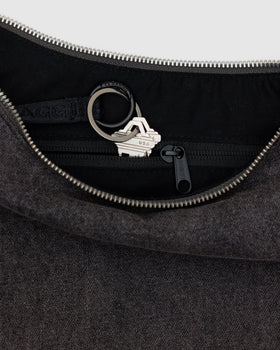 Medium Denim Crescent Bag R6